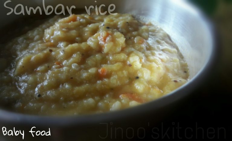 Dal khichdi for babies ~ Vegetable sambar rice for babies