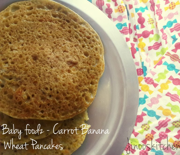 Baby foodz- Carrot Banana Wheat Pancakes