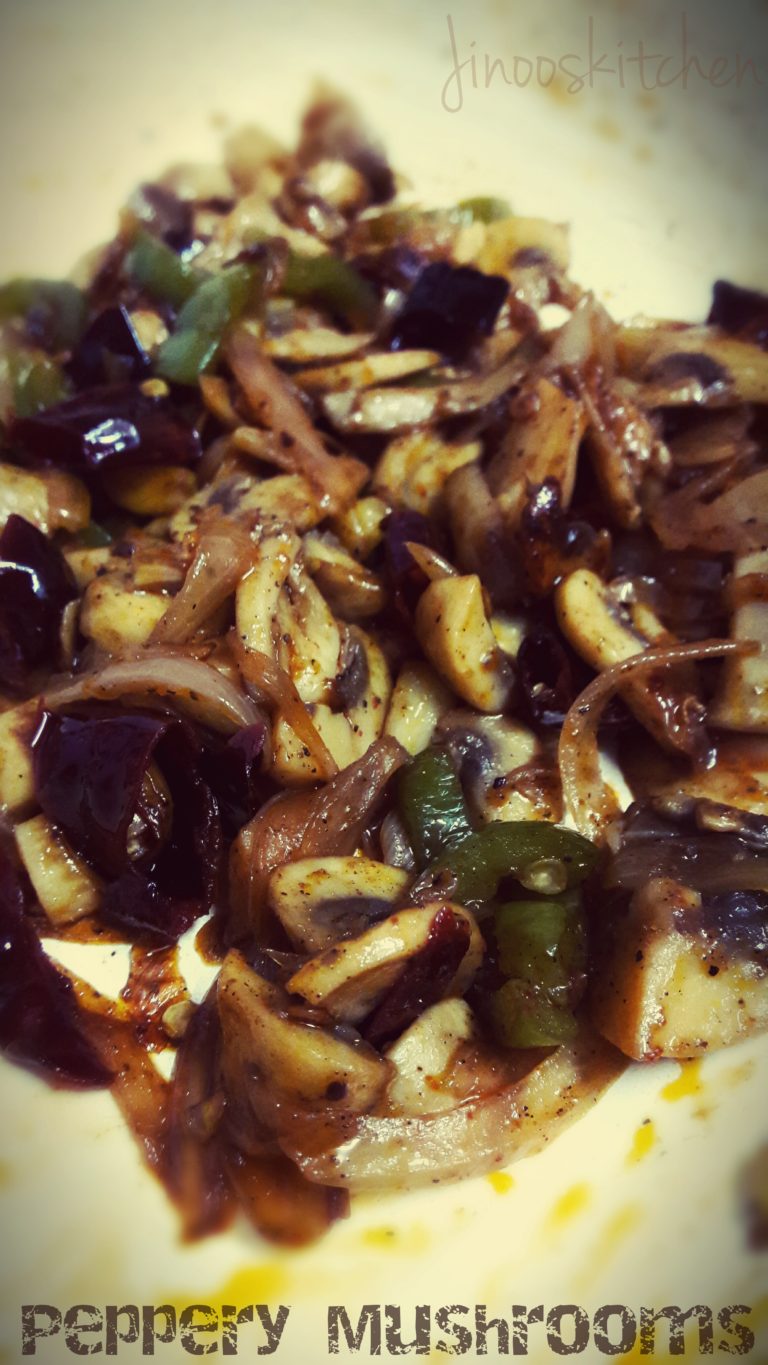 Peppery Mushrooms ~ Spicy Mushroom fry