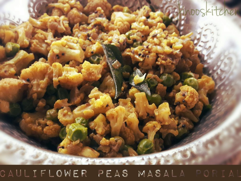 Cauliflower Peas Masala porial 