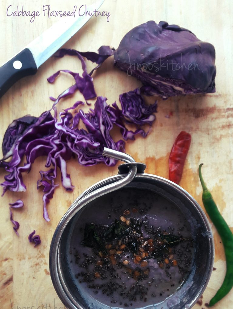 Cabbage Flaxseed Chutney ~ Purple chutney