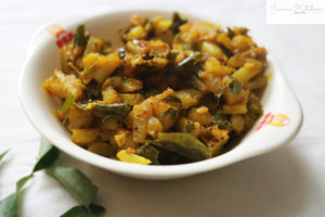 Potato curry leaves fry