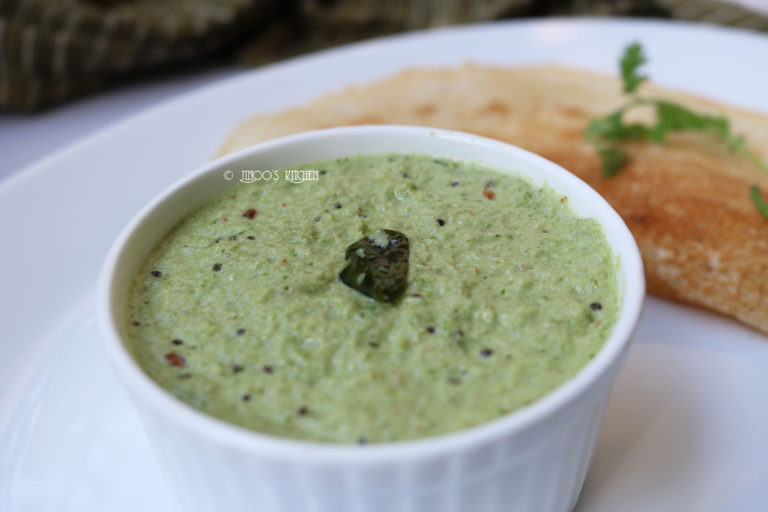 coriander coconut chutney recipe for dosa/idli without frying