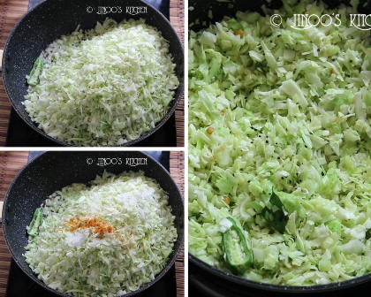 Cabbage poriyal recipe