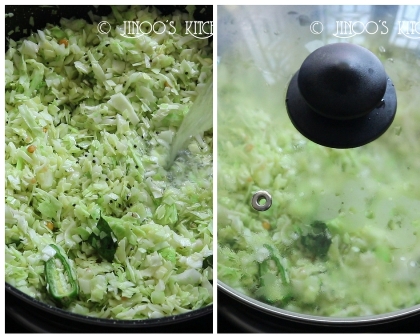 Cabbage poriyal recipe