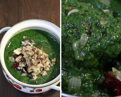 Easy spinach gravy for rice