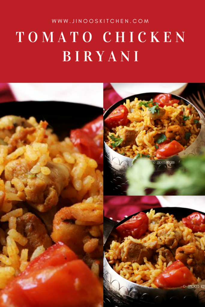 Tomato chicken biryani recipe pin