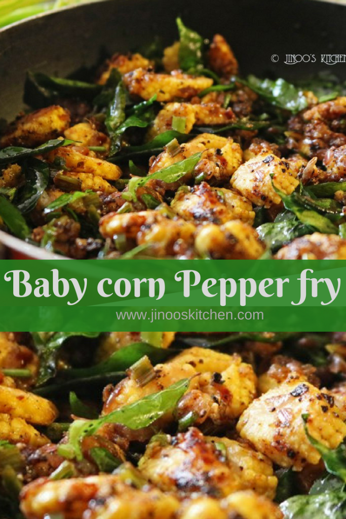 Baby corn pepper fry recipe pin