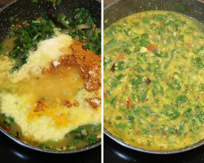 Dal palak for rice