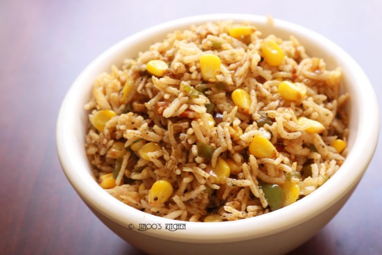 sweet corn pulao recipe | corn capsicum pulav recipe