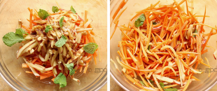 Kids lunch box recipes #1 Apple carrot salad and potato chapathi