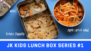 Kids lunch box recipes #1 Apple carrot salad and potato chapathi