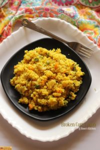 broken corn rava upma recipe