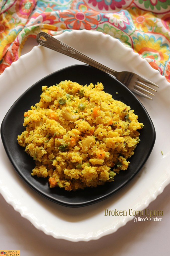 corn rava upma recipe | broken corn rava upma |