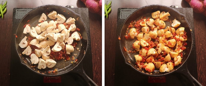 fry mushrooms - mushroom egg masala