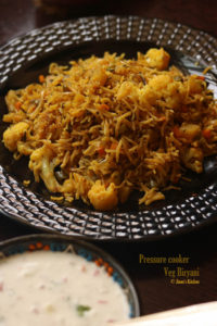 . pressure cooker vegetable biryani recipe