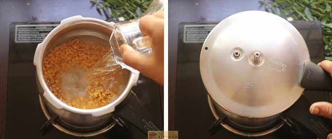 cook the dal ponnanganni keerai sambar