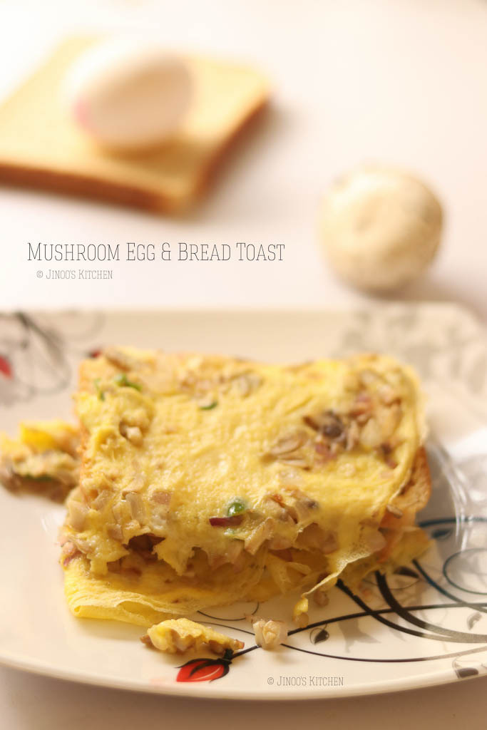 Mushroom, egg and bread toast recipe