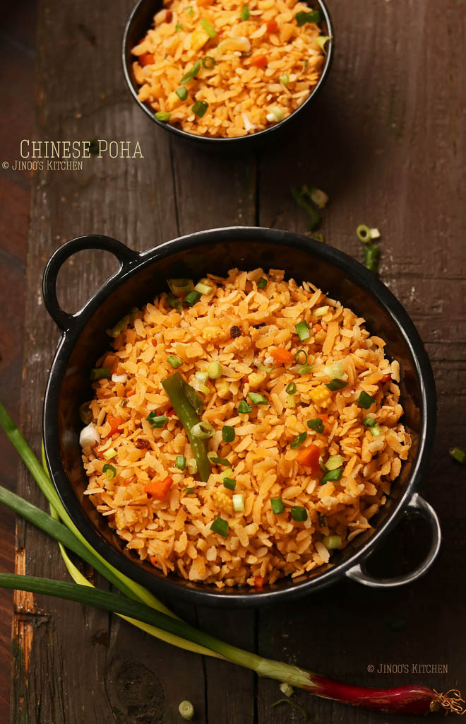 schezwan poha recipe