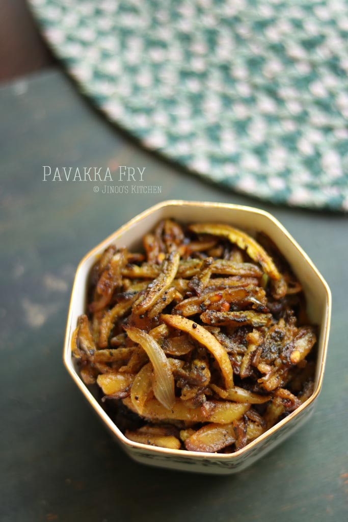 Bitter gourd potato fry recipe  | Pavakkai urulai roast