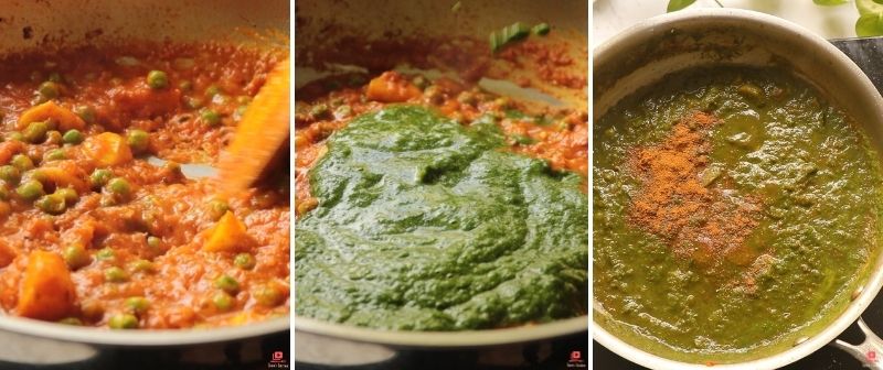 Palak Aloo matar ki sabji
