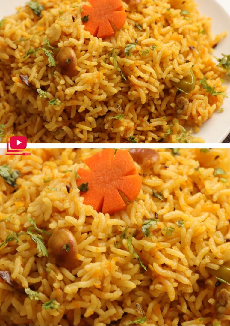 Carrot rice recipe | Carrot cashew pulao