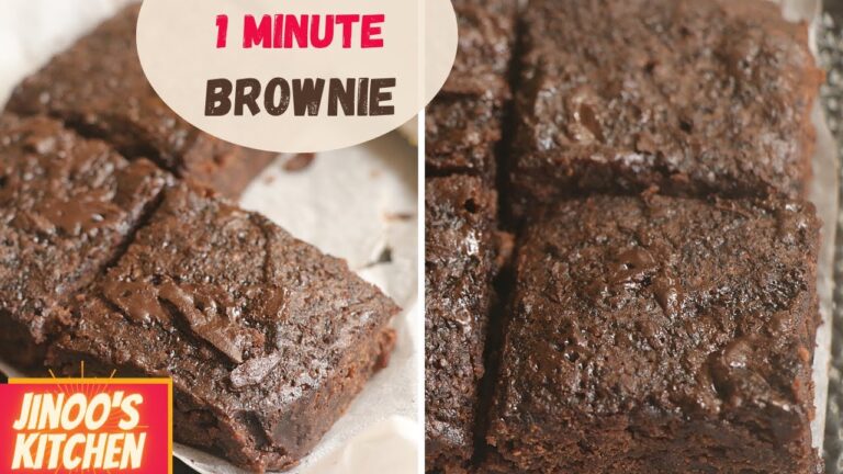 1 Minute BROWNIE in microwave – how to make eggless brownie in microwave