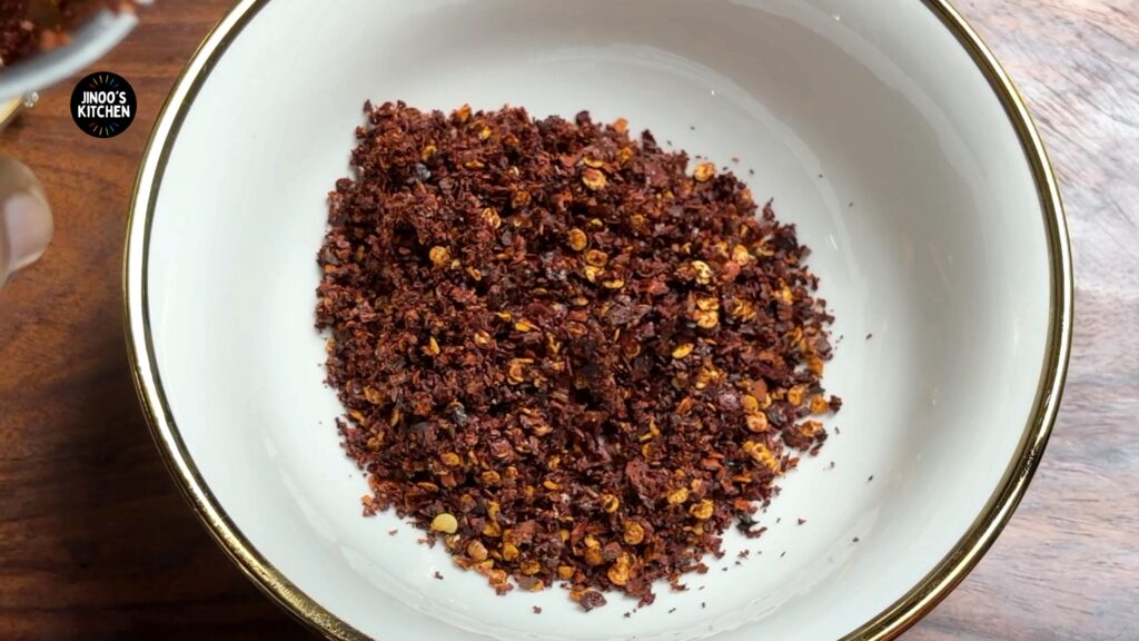 transfer the crushed chillies to the bowl